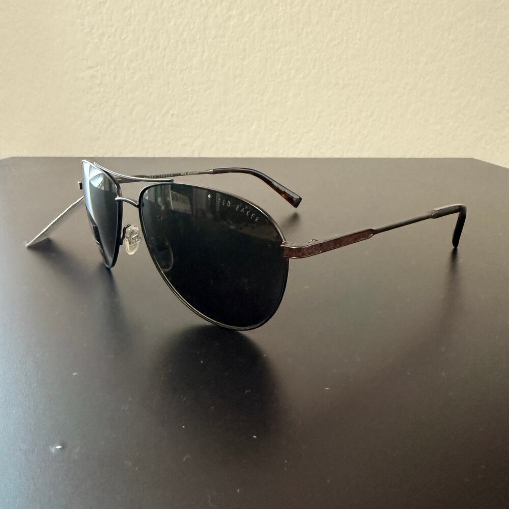 TED BAKER TBM088 59-14 140 B:47 Tortoise Brown & Black Pilot Sunglasses